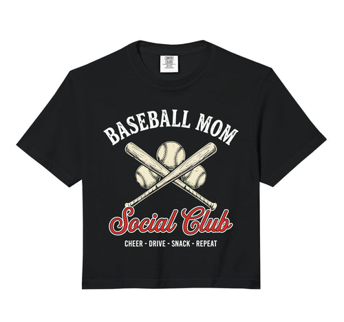 Baseball Mom Social Club Bleacher Hoodie - Minimalist Print for Adults - T-Shirt, Sweatshirt, Hoodie