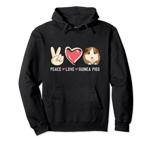 Love Guinea Pigs Peace Sign Heart Hoodie - Custom Art Print Men Women - T-Shirt, Sweatshirt, Hoodie