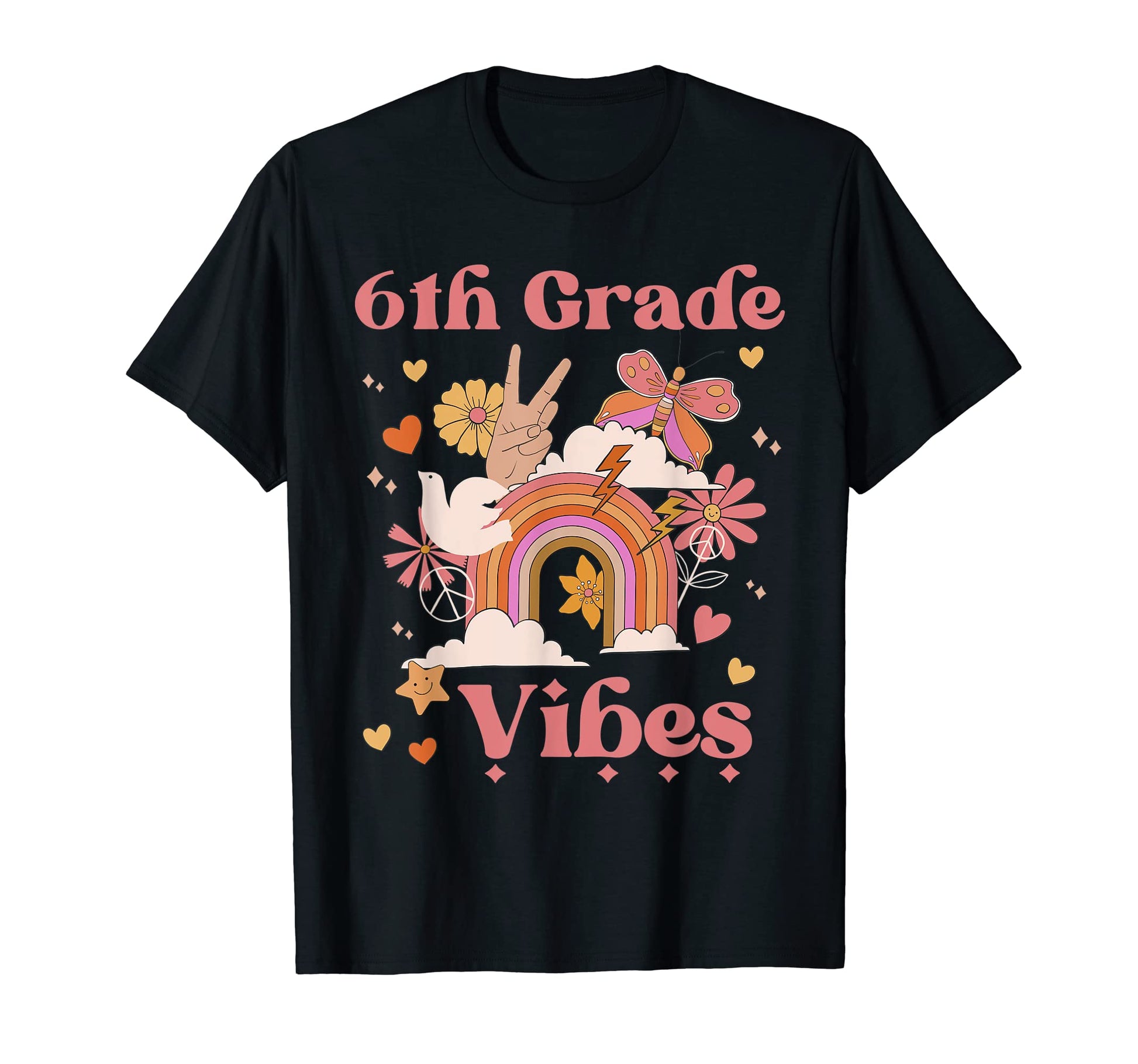 6Th Grade Vibes School Groovy Boho T-Shirt - Custom Art Print Unisex - T-Shirt, Sweatshirt, Hoodie