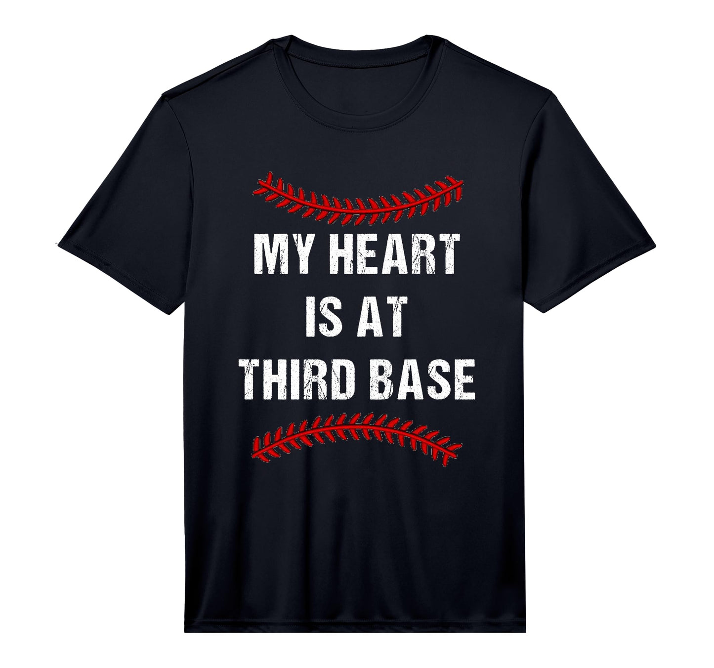 Mom Baseball My Heart Is Third Base T-Shirt - Minimalist Print Unisex - T-Shirt, Sweatshirt, Hoodie