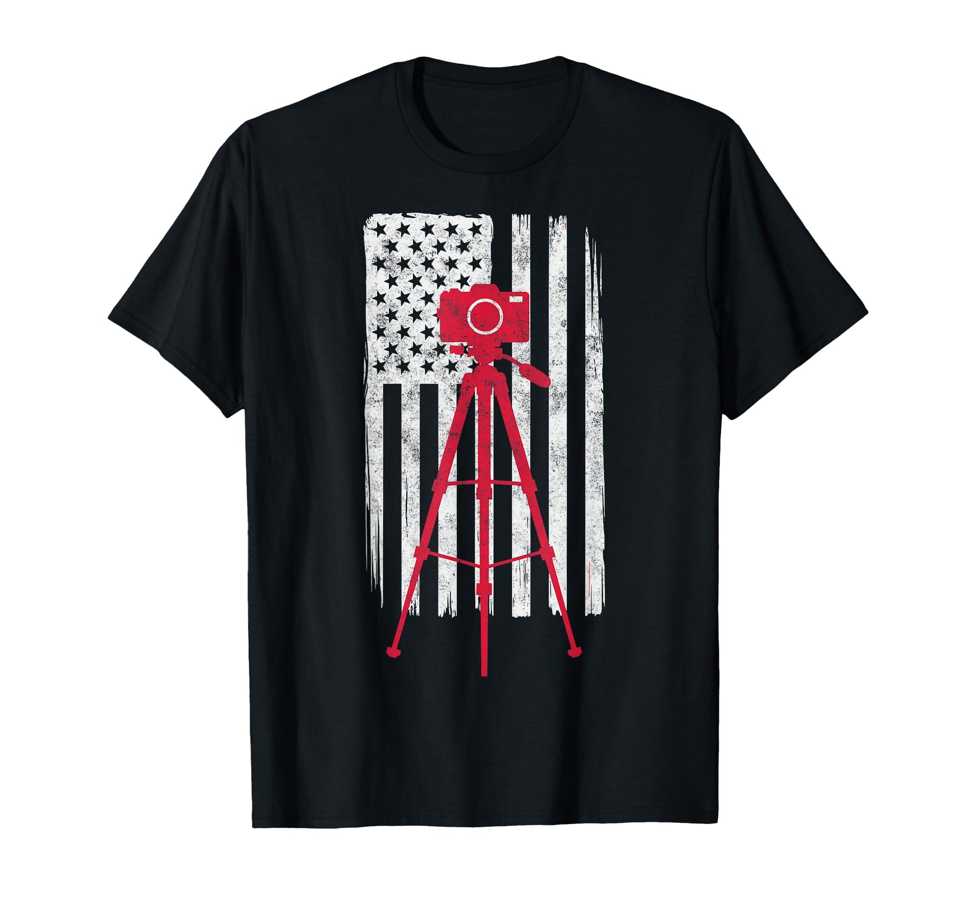 Us Flag Photo Camera Photographer T-Shirt - Novelty Apparel Unisex - T-Shirt, Sweatshirt, Hoodie