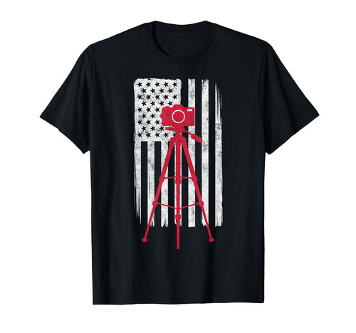 Us Flag Photo Camera Photographer T-Shirt - Novelty Apparel Unisex - T-Shirt, Sweatshirt, Hoodie