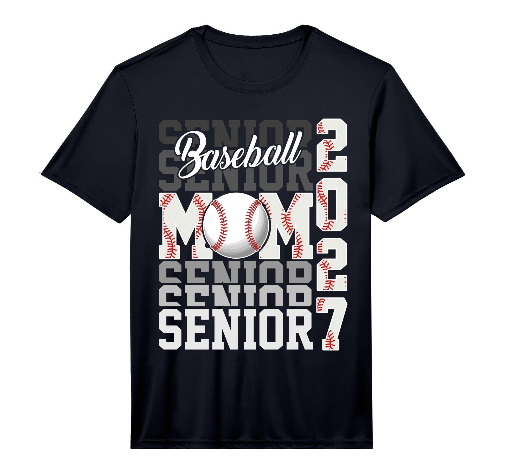 Senior 2027 Baseball Mom Proud Family T-Shirt - Graphic Print Unisex - T-Shirt, Sweatshirt, Hoodie