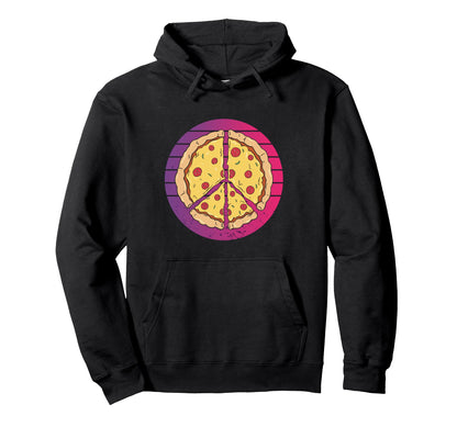 Peace Love Pizza Lovers Peace Give Pizza Hoodie - Novelty Apparel Unisex - T-Shirt, Sweatshirt, Hoodie