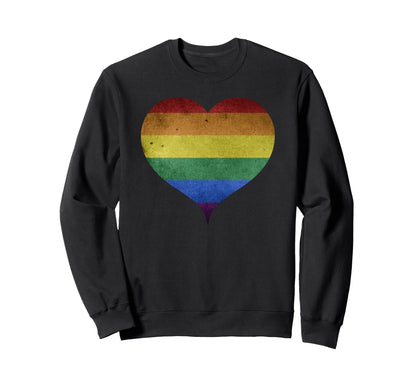Rainbow Heart Lgbtq Gay Pride Csd Sweatshirt - Trendy Graphic for Adults - T-Shirt, Sweatshirt, Hoodie