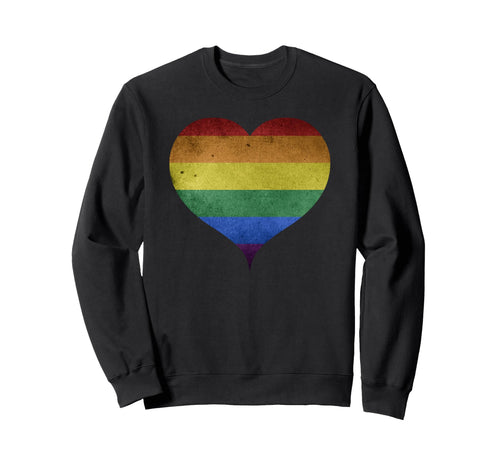 Rainbow Heart Lgbtq Gay Pride Csd Sweatshirt - Trendy Graphic for Adults - T-Shirt, Sweatshirt, Hoodie