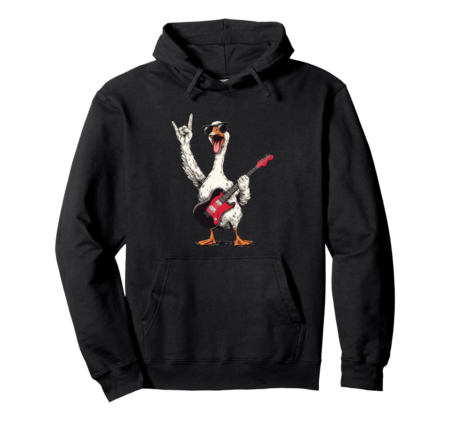 Funny Goose Rock Music Electric Guitar Hoodie - Streetwear Style for Adults - T-Shirt, Sweatshirt, Hoodie