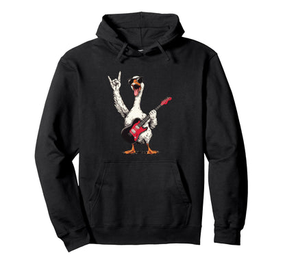Funny Goose Rock Music Electric Guitar Hoodie - Streetwear Style for Adults - T-Shirt, Sweatshirt, Hoodie