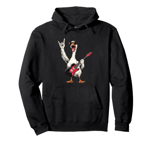 Funny Goose Rock Music Electric Guitar Hoodie - Streetwear Style for Adults - T-Shirt, Sweatshirt, Hoodie