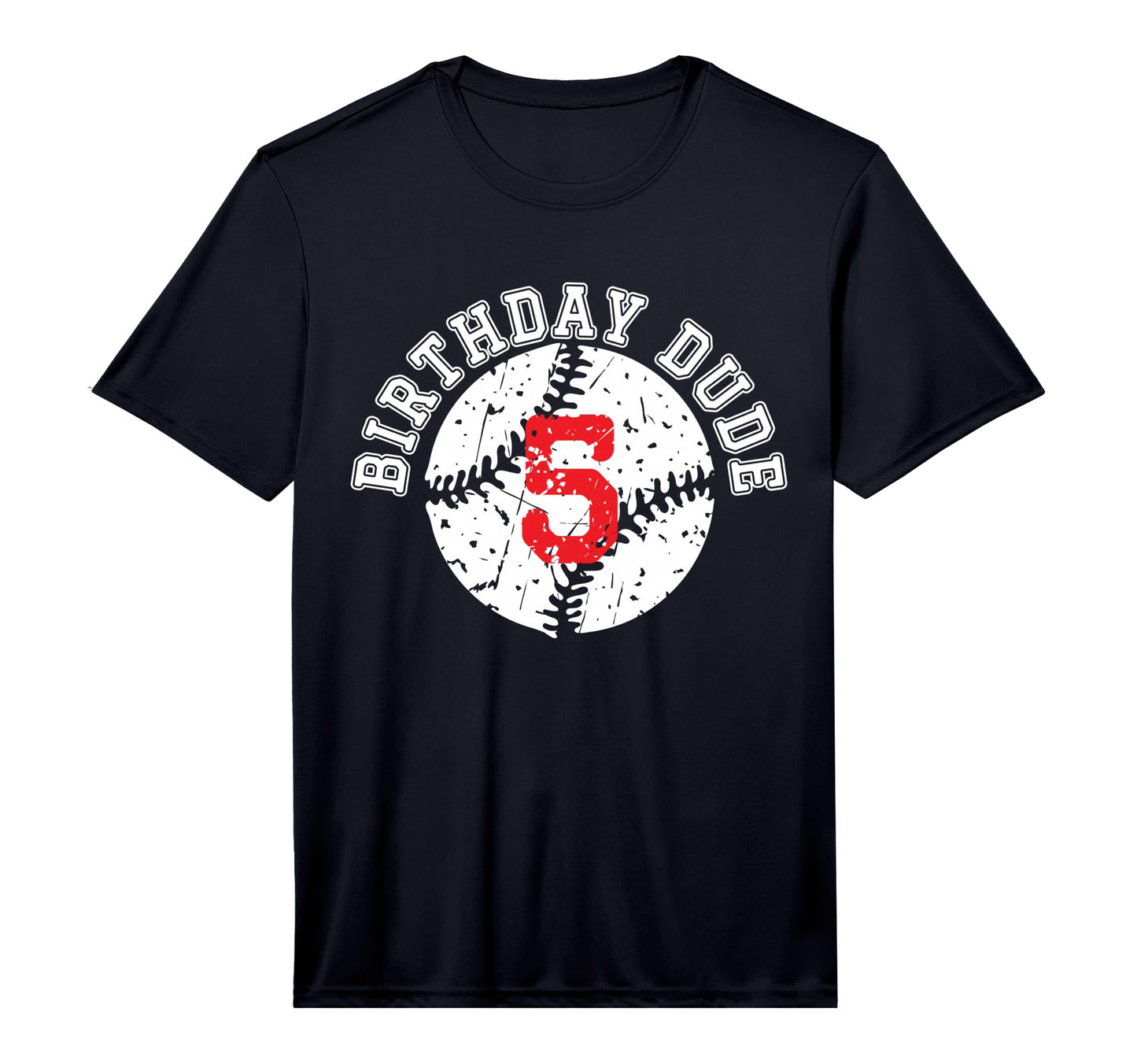 5 Year Old 5Th Birthday Dude Baseball T-Shirt - Custom Art Print Unisex - T-Shirt, Sweatshirt, Hoodie