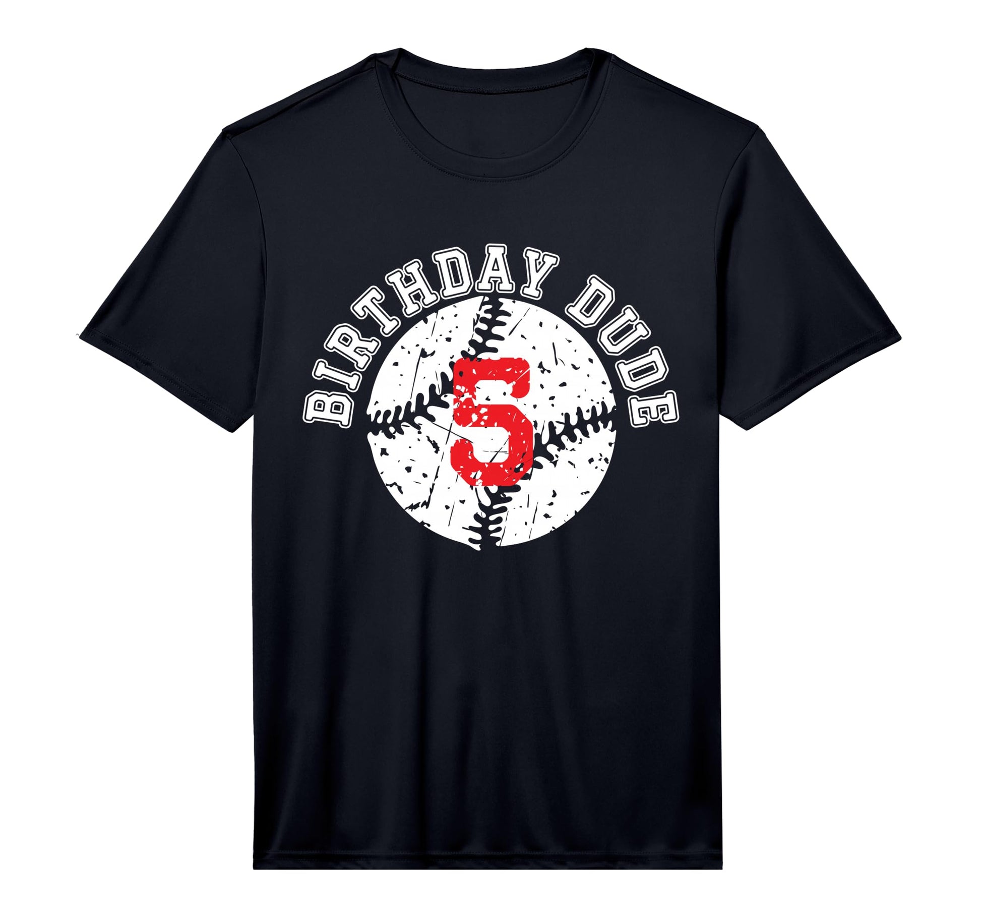 5 Year Old 5Th Birthday Dude Baseball T-Shirt - Custom Art Print Unisex - T-Shirt, Sweatshirt, Hoodie