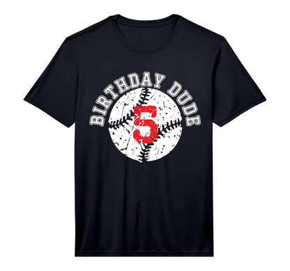 5 Year Old 5Th Birthday Dude Baseball T-Shirt - Custom Art Print Unisex - T-Shirt, Sweatshirt, Hoodie