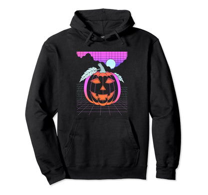 Vaporwave Halloween Moon Jack O Hoodie - Casual Everyday Wear Unisex - T-Shirt, Sweatshirt, Hoodie