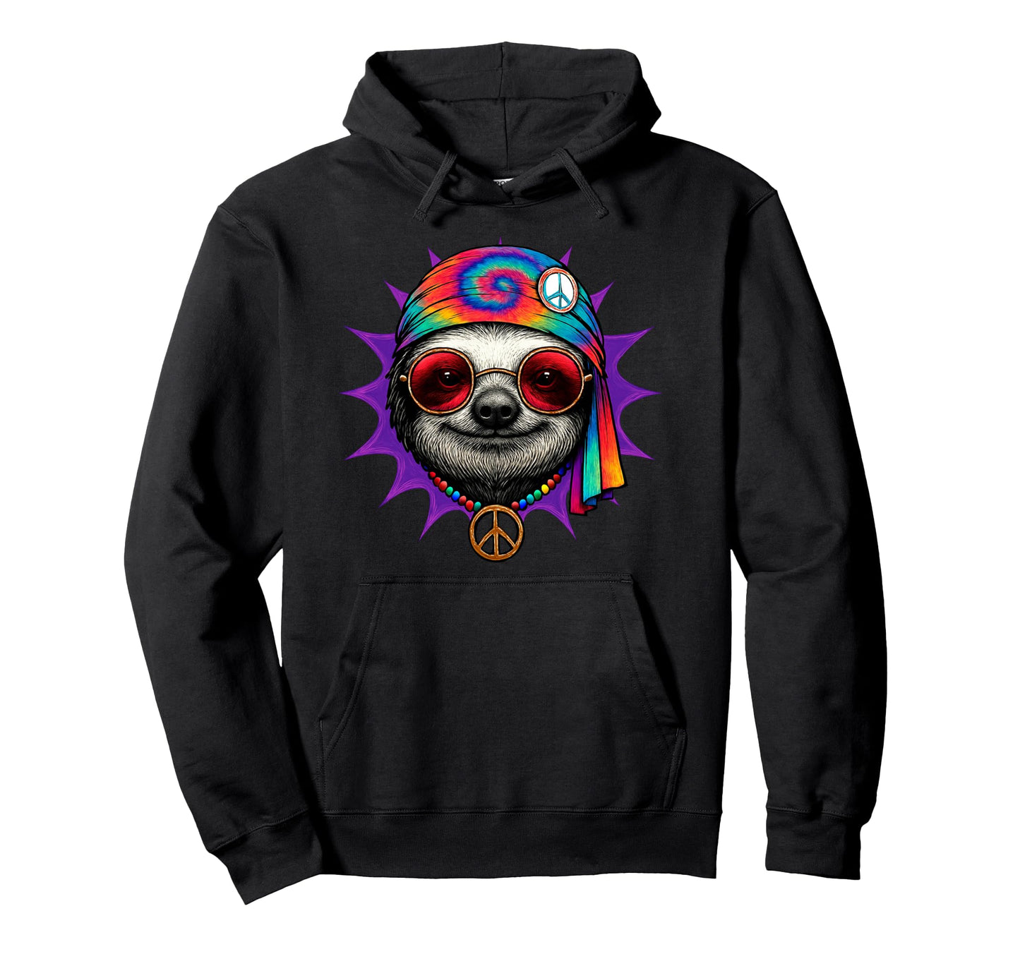 Lazy Tie Dye Hippie Festivals Peace Love Hoodie - Minimalist Print Unisex - T-Shirt, Sweatshirt, Hoodie