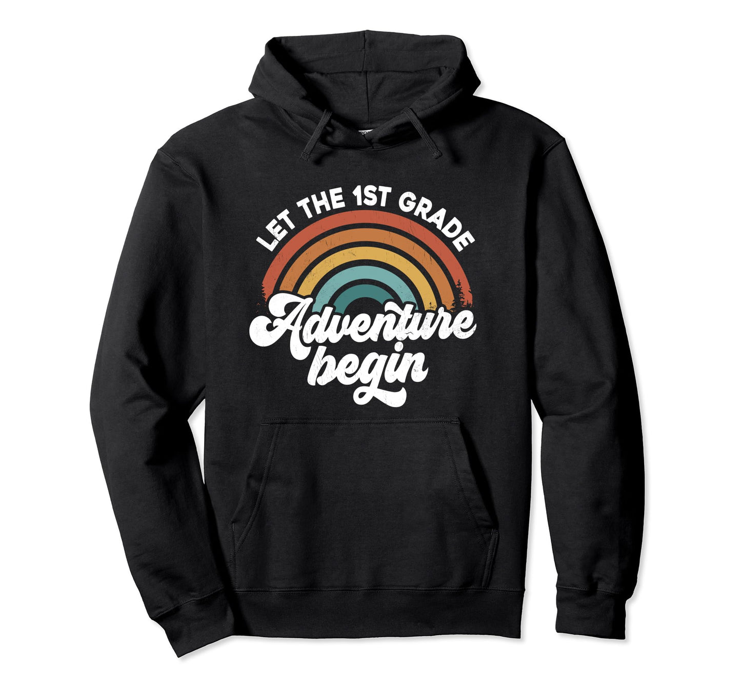 Let 1St Grade Adventure Begin Groovy Hoodie - Unique Graphic Men Women - T-Shirt, Sweatshirt, Hoodie