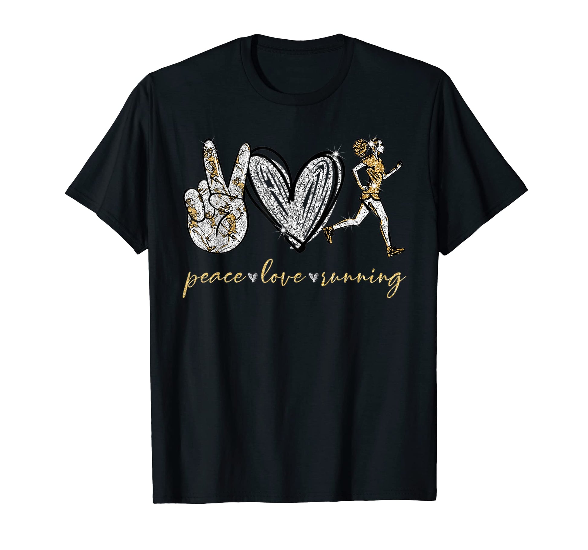 Funny Peace Love Running Gift Running T-Shirt - Custom Art Print Men Women - T-Shirt, Sweatshirt, Hoodie