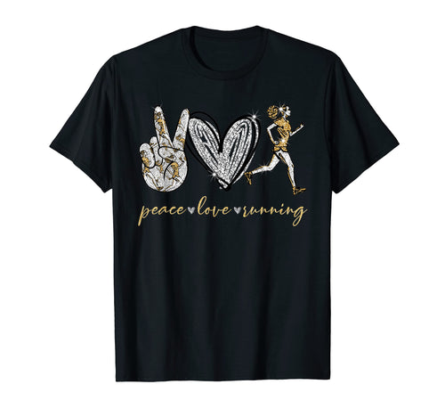 Funny Peace Love Running Gift Running T-Shirt - Custom Art Print Men Women - T-Shirt, Sweatshirt, Hoodie