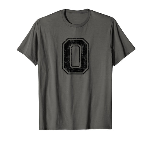 Number 0 Zero Varsity Distressed Sport T-Shirt - Unique Graphic for Adults - T-Shirt, Sweatshirt, Hoodie