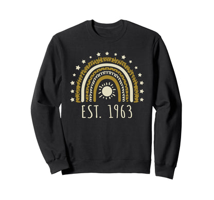 Est 1963 Rainbow Established 1963 Sweatshirt - Custom Art Print Men Women - T-Shirt, Sweatshirt, Hoodie