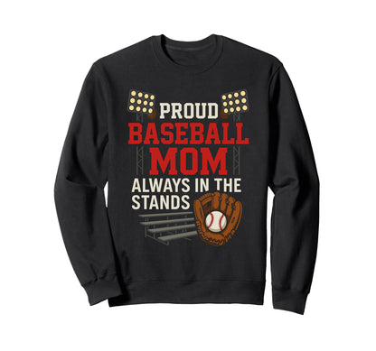 Baseball Mom Dugout Life Game Day Sweatshirt - Graphic Print for Adults - T-Shirt, Sweatshirt, Hoodie