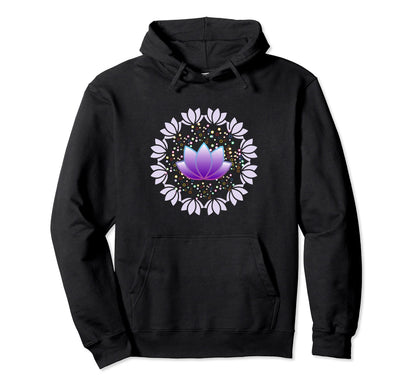 Lotus Flower Floral Mandala Yoga Hoodie - Custom Art Print Men Women - T-Shirt, Sweatshirt, Hoodie