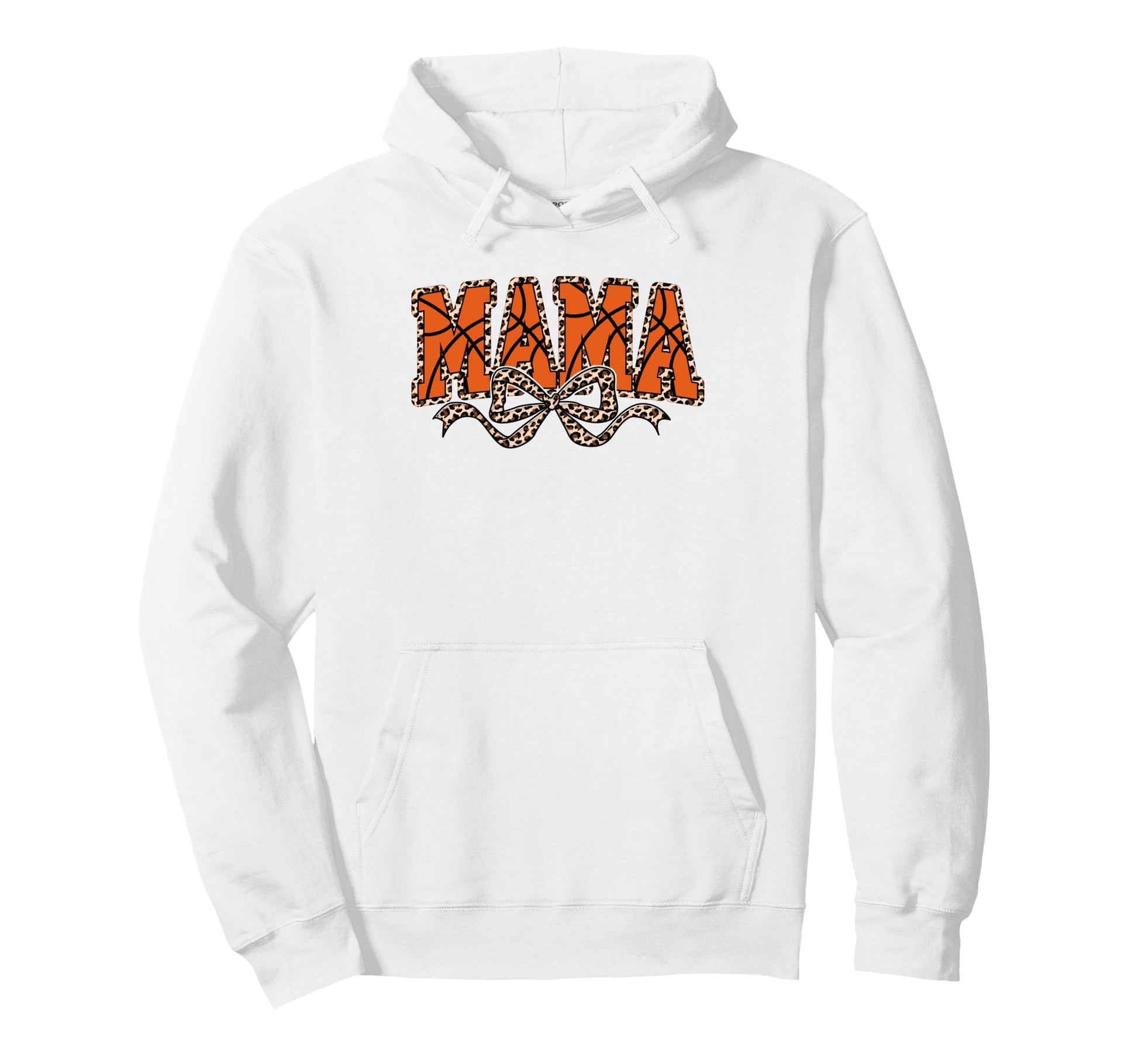 Leopard Basketball Mama Coquette Bow Hoodie - Unique Graphic for Adults - T-Shirt, Sweatshirt, Hoodie