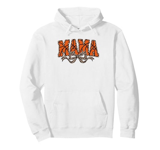 Leopard Basketball Mama Coquette Bow Hoodie - Unique Graphic for Adults - T-Shirt, Sweatshirt, Hoodie