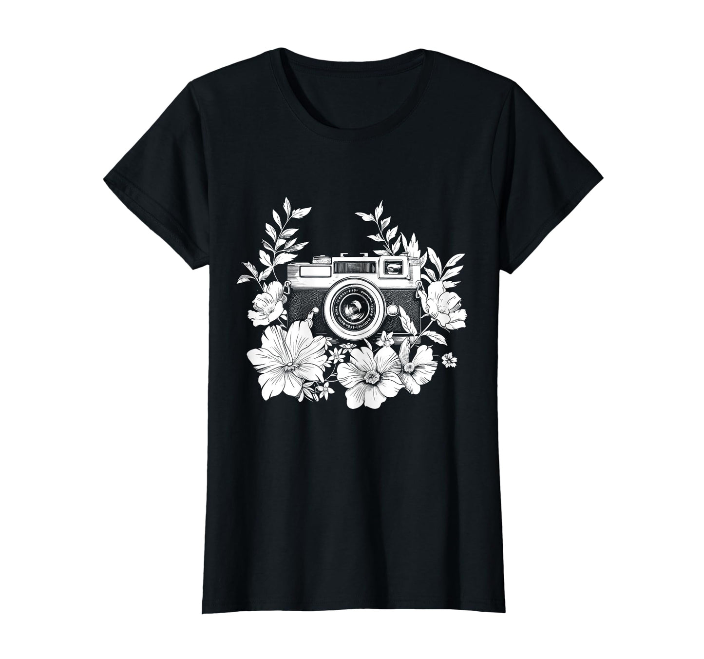 Photographer Camera Flowers T-Shirt - Casual Everyday Wear Men Women - T-Shirt, Sweatshirt, Hoodie