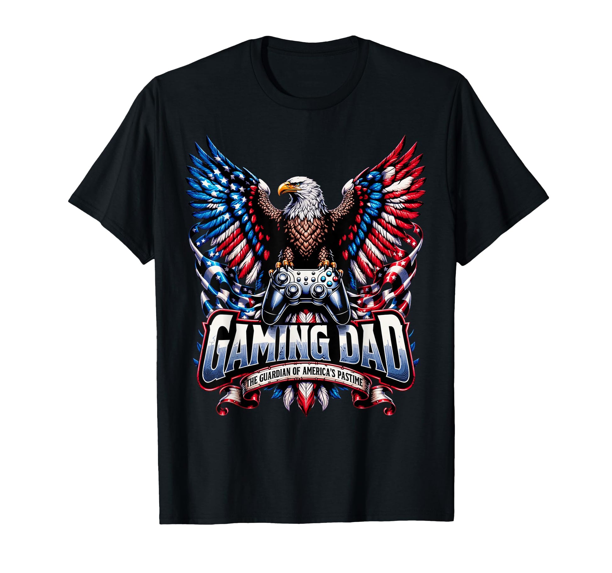 Gaming Dad American Flag Gaming T-Shirt - Aesthetic Graphic Men Women - T-Shirt, Sweatshirt, Hoodie