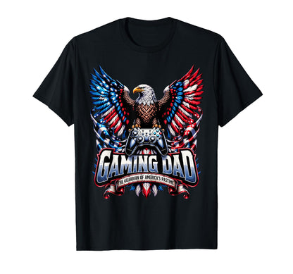 Gaming Dad American Flag Gaming T-Shirt - Aesthetic Graphic Men Women - T-Shirt, Sweatshirt, Hoodie