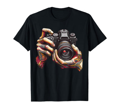 Slr Camera Hand Photojournalist T-Shirt - Streetwear Style Unisex - T-Shirt, Sweatshirt, Hoodie