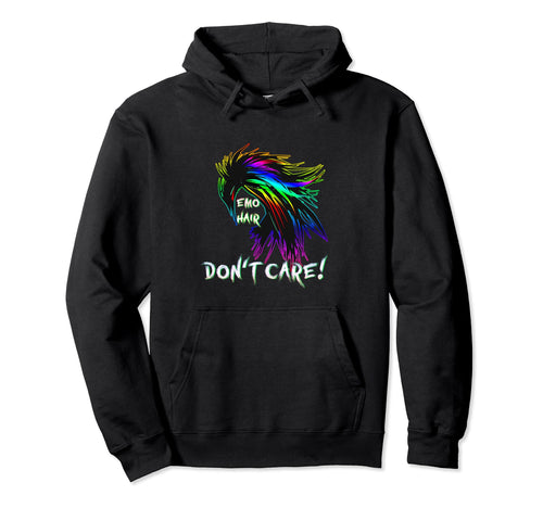 1990S 2000S Pop Emo Hair Dont Care Hoodie - Casual Everyday Wear Men Women - T-Shirt, Sweatshirt, Hoodie