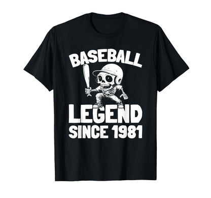 Born 1981 Baseballer Baseball Team T-Shirt - Aesthetic Graphic for Adults - T-Shirt, Sweatshirt, Hoodie