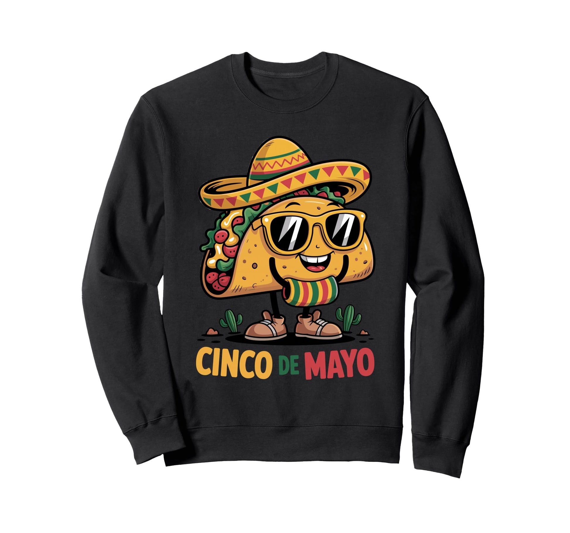 Cinco De Mayo Taco Fiesta Sombrero Sweatshirt - Custom Art Print Unisex - T-Shirt, Sweatshirt, Hoodie