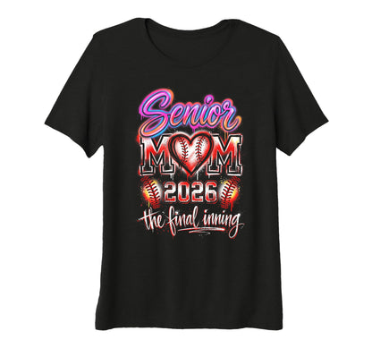 Womens Baseball Senior Mom 2026 Final T-Shirt - Unique Graphic for Adults - T-Shirt, Sweatshirt, Hoodie