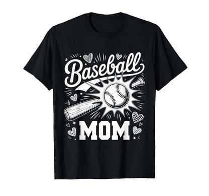 Baseball Mom Heart Family Mothers Day T-Shirt - Graphic Print Men Women - T-Shirt, Sweatshirt, Hoodie
