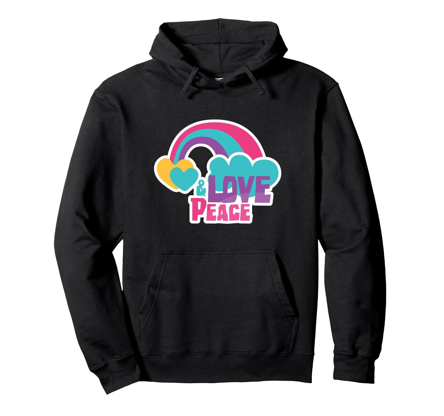 Peace Love Rainbow Hoodie - Fun Novelty Design for Adults - T-Shirt, Sweatshirt, Hoodie