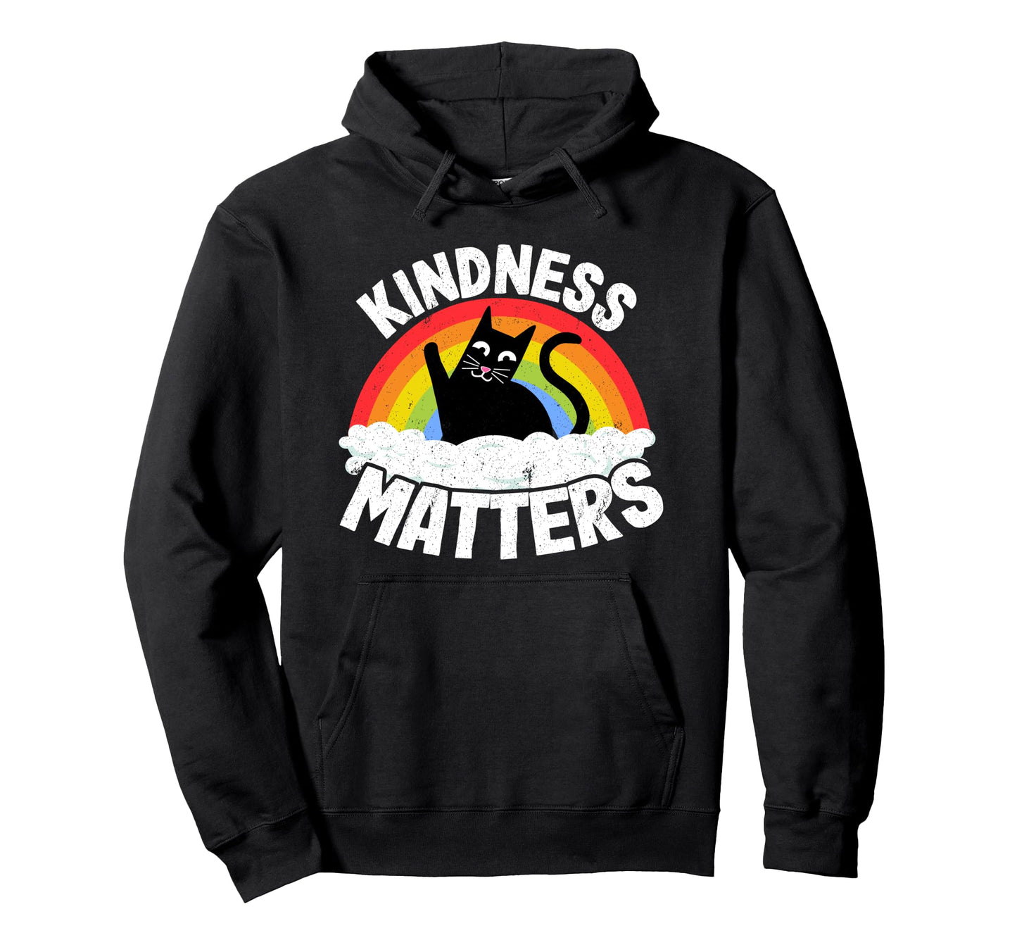 Cat Anti Bullying Rainbow Kindness Hoodie - Fun Novelty Design Men Women - T-Shirt, Sweatshirt, Hoodie