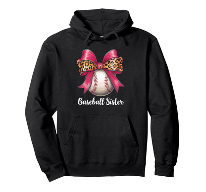 Baseball Sister Coquette Bow Hoodie - Fun Novelty Design Men Women - T-Shirt, Sweatshirt, Hoodie