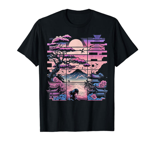 Japan Aesthetic Vaporwave Cherry Blossom T-Shirt - Trendy Graphic Unisex - T-Shirt, Sweatshirt, Hoodie