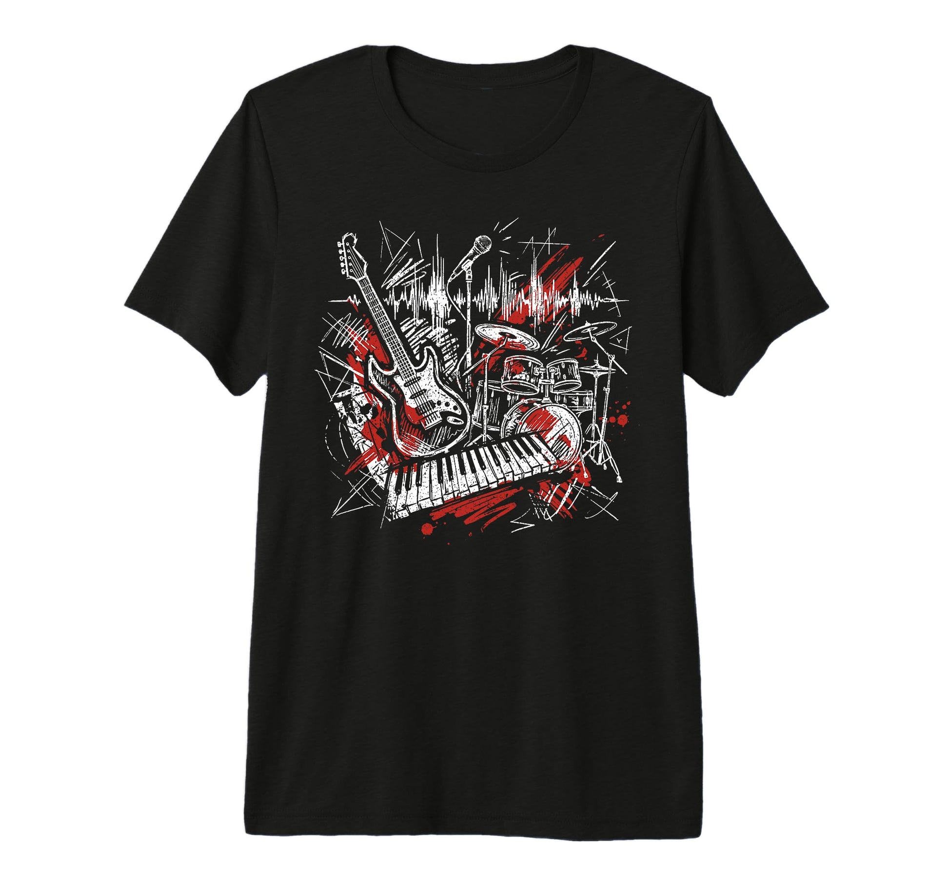 Rock Band Instruments Rock And Roll T-Shirt - Minimalist Print Men Women - T-Shirt, Sweatshirt, Hoodie