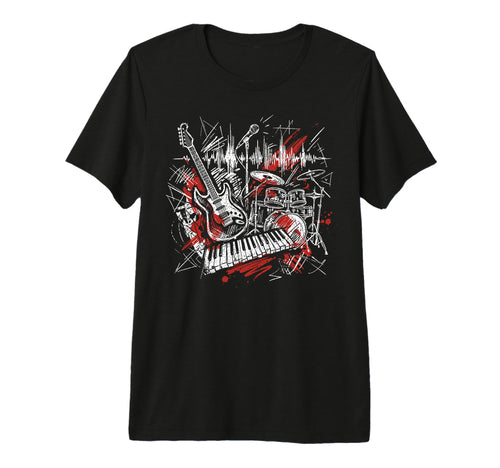 Rock Band Instruments Rock And Roll T-Shirt - Minimalist Print Men Women - T-Shirt, Sweatshirt, Hoodie