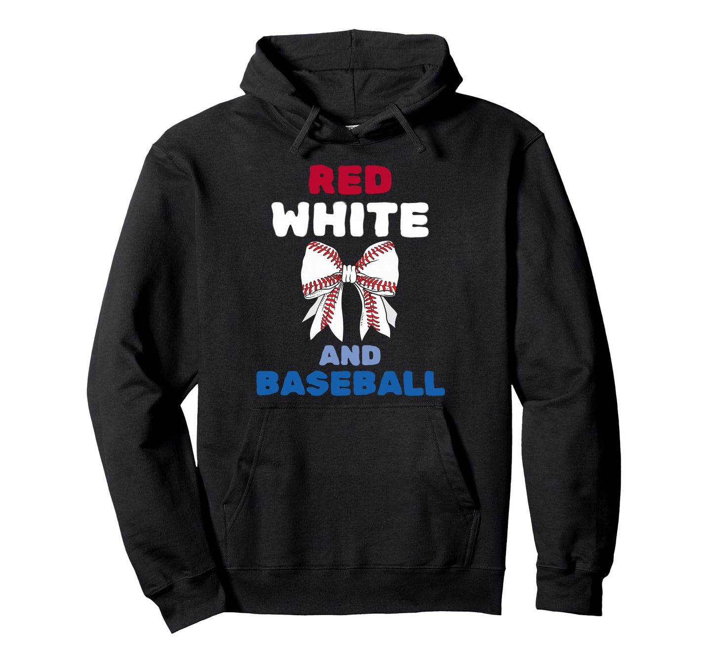 Red White And Baseball Coquette Bow Hoodie - Streetwear Style Men Women - T-Shirt, Sweatshirt, Hoodie