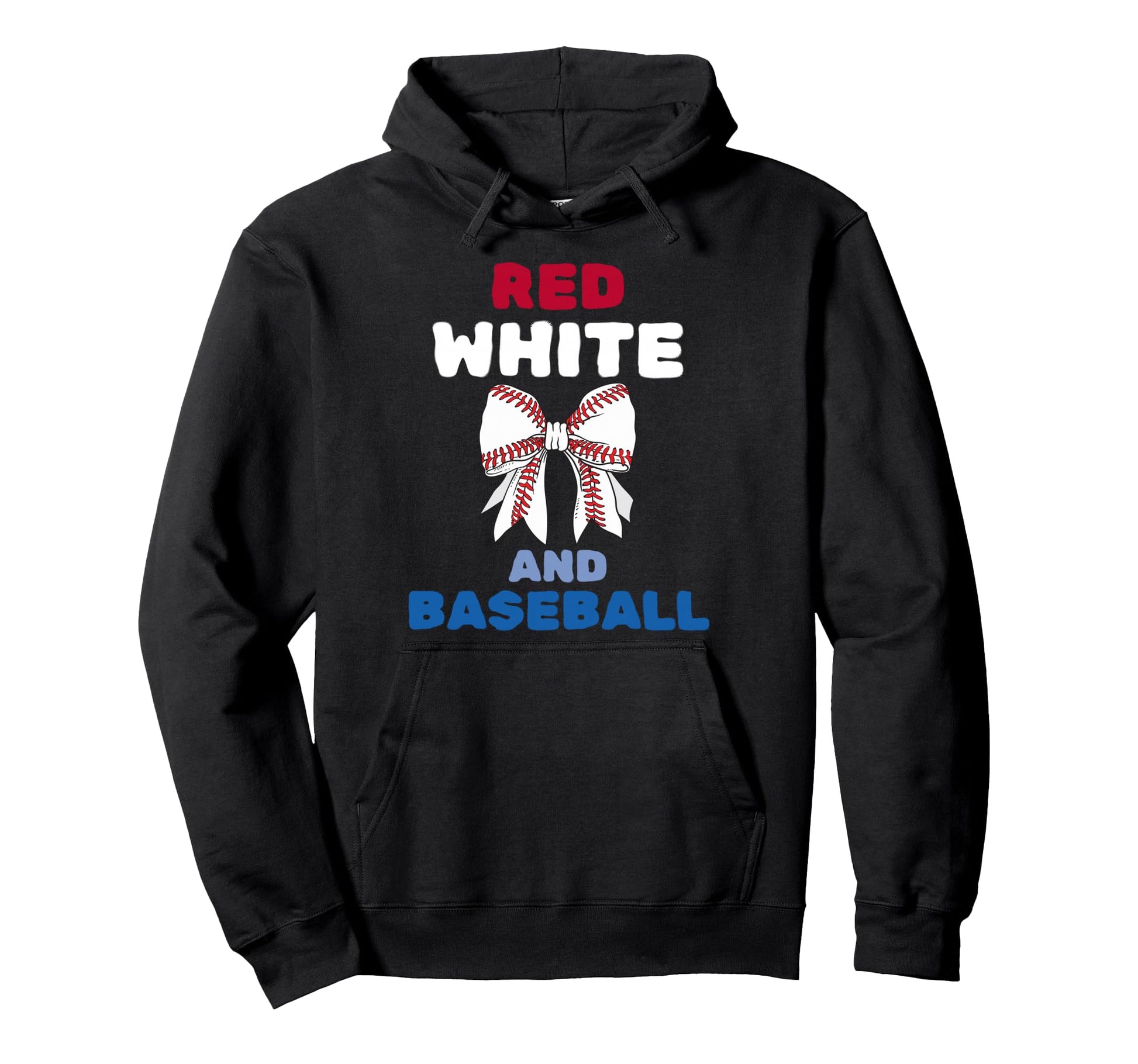 Red White And Baseball Coquette Bow Hoodie - Streetwear Style Men Women - T-Shirt, Sweatshirt, Hoodie