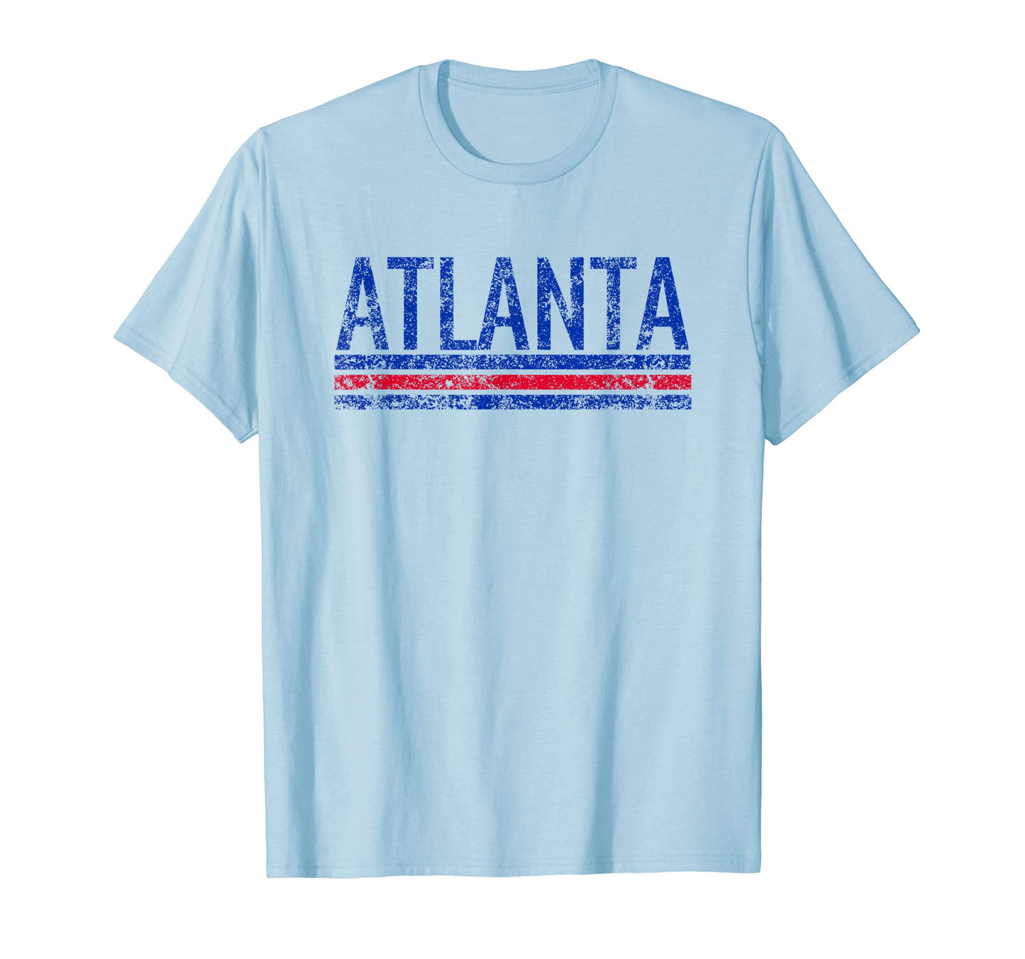 Atlanta Georgia Weathered Stripe Throwback T-Shirt - Novelty Apparel Unisex - T-Shirt, Sweatshirt, Hoodie