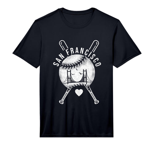 Mens San Francisco Baseball Heart Bat T-Shirt - Aesthetic Graphic Unisex - T-Shirt, Sweatshirt, Hoodie