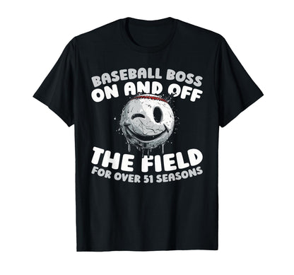 51 Years Old Baseballer Team T-Shirt - Casual Everyday Wear for Adults - T-Shirt, Sweatshirt, Hoodie