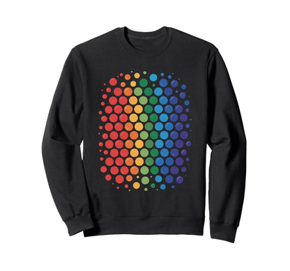 Rainbow Halftone Dot Grid Sweatshirt - Custom Art Print for Adults - T-Shirt, Sweatshirt, Hoodie