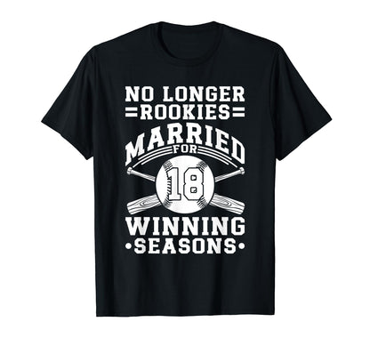 18Th Wedding Anniversary Baseball T-Shirt - Trendy Graphic for Adults - T-Shirt, Sweatshirt, Hoodie