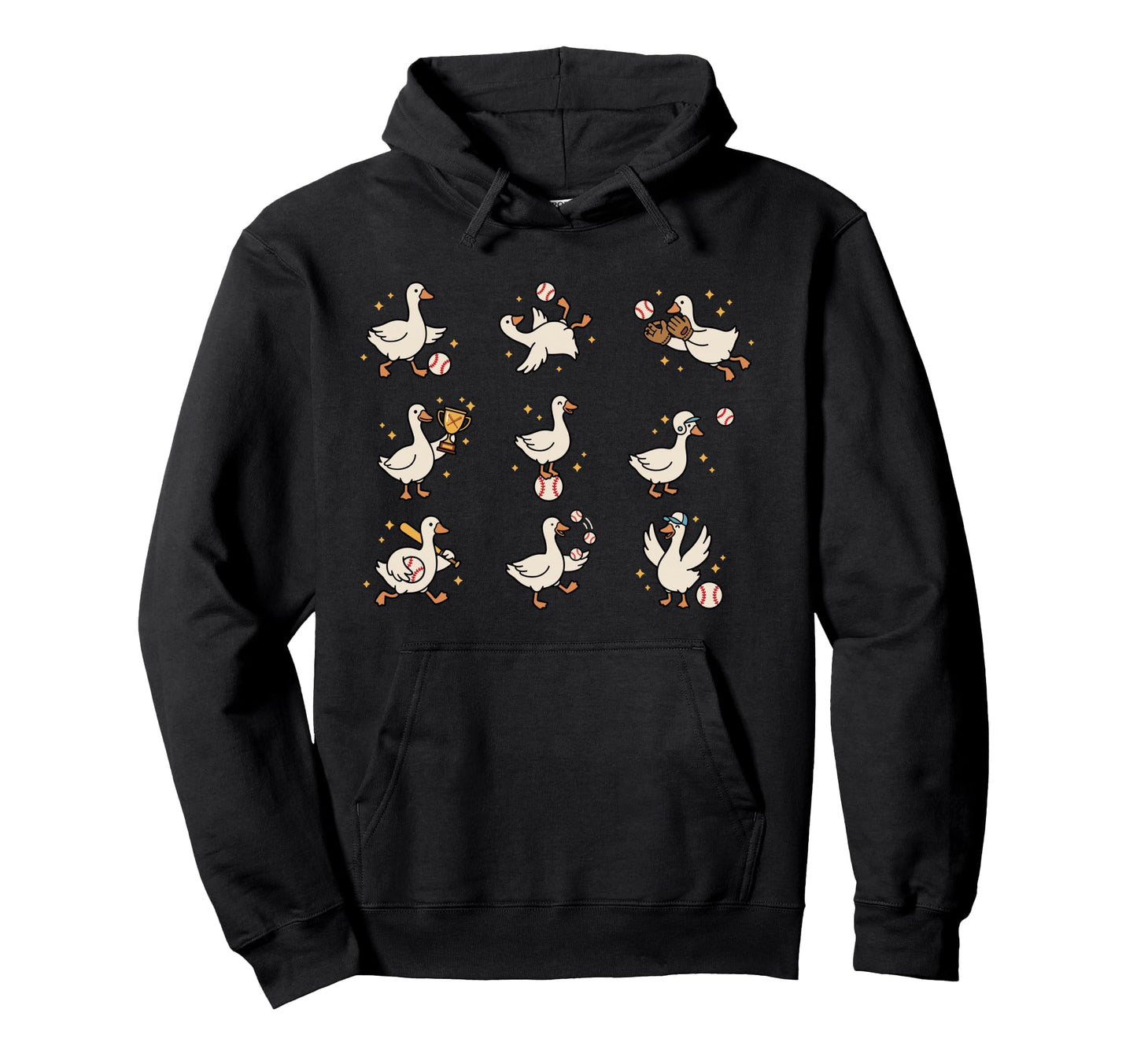 Silly Goose Playing Baseball Funny Game Hoodie - Aesthetic Graphic Unisex - T-Shirt, Sweatshirt, Hoodie